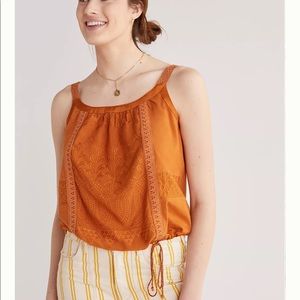 NWT Anthropologie Embroidered Lace Tank